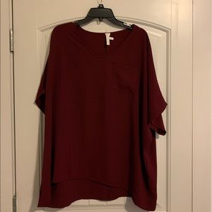 Dark red blouse